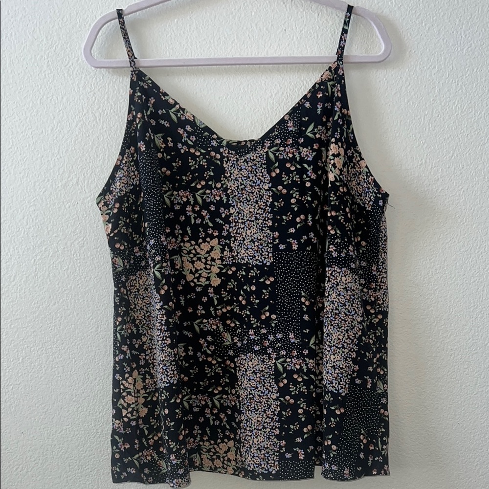 Black and Tan Sleeveless Camisole Top EUC